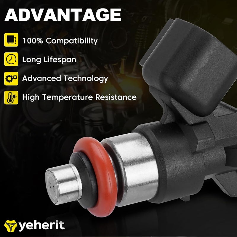 YEHERIT Set of 6 Fuel Injectors Compatible with Jeep Grand Cherokee, Wrangler, Dodge Challenger, Charger, Durango, Grand Caravan, Journey, Avenger, Chrysler Town & Country - Replaces 05184085AC - Image 3